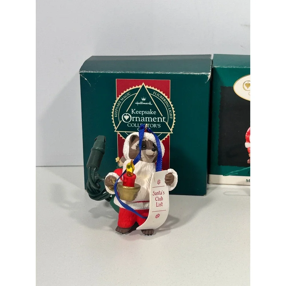 Hallmark Keepsake Ornament Collector's Club Lot 1990s Vintage Santa Elf Rodney